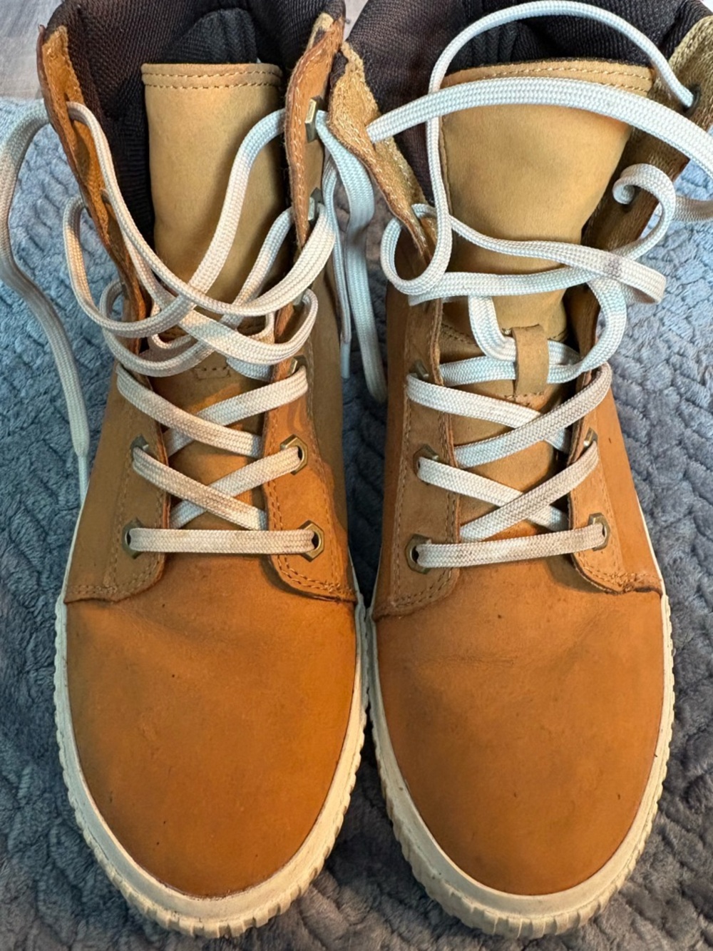 Timberland Brown and Orange Women's Boot Interior Label